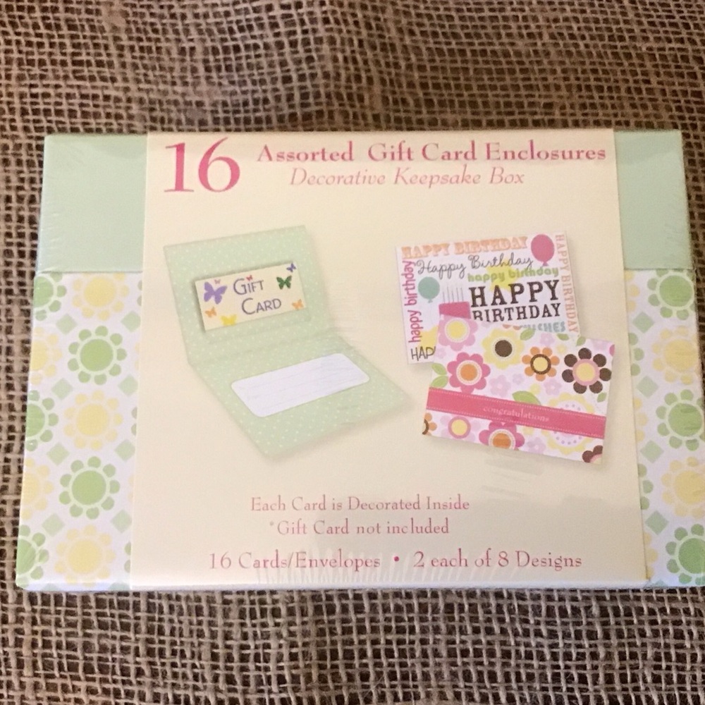 Driftwood Designs 16 gift card enclosures in decorative box.  NWT